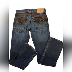 TRUE RELIGION Straight Flap Jeans.  Mens. True Indigo Dark Wash. Size 30